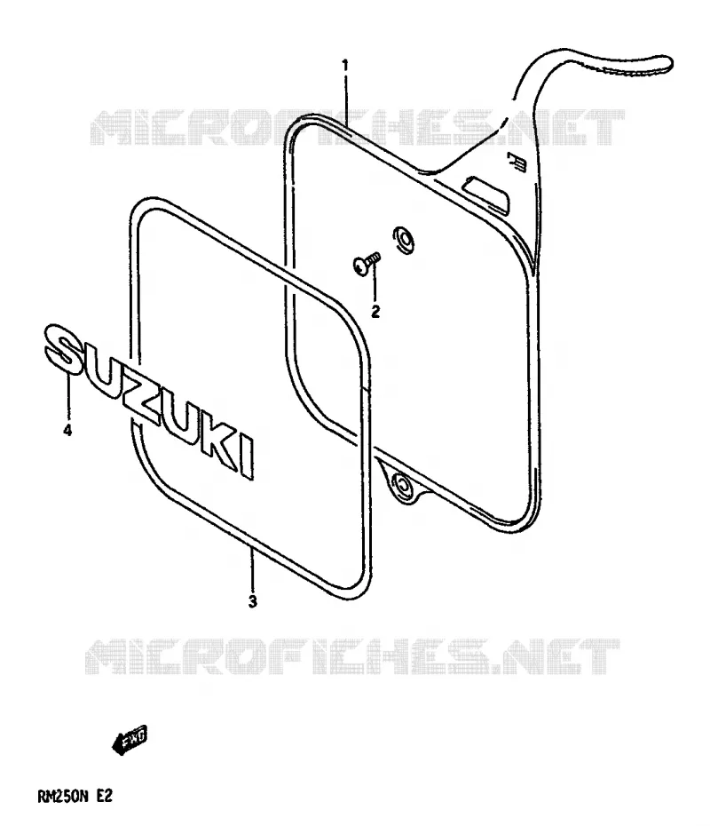 FRONT NUMBER PLATE (MODEL K/L/M) Suzuki MOTO 250 RM 1990  RM250L(K/L/M/N)