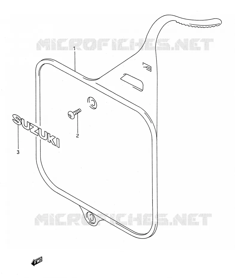 FRONT NUMBER PLATE (MODEL N) Suzuki MOTO 250 RM 1989  RM250K(E28)