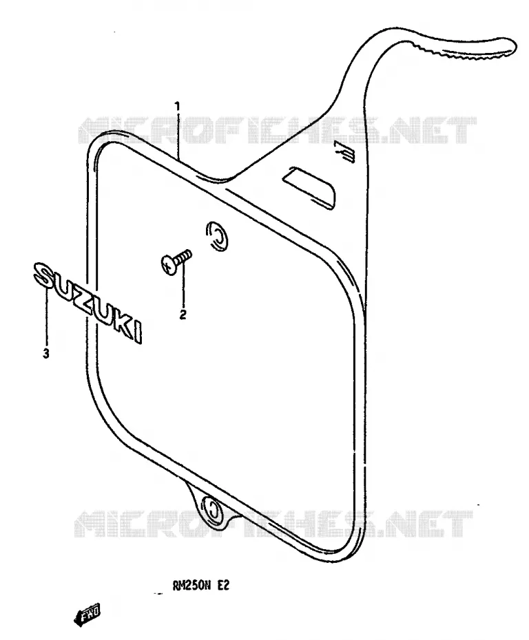 FRONT NUMBER PLATE (MODEL N) Suzuki MOTO 250 RM 1991  RM250M(K/L/M/N)