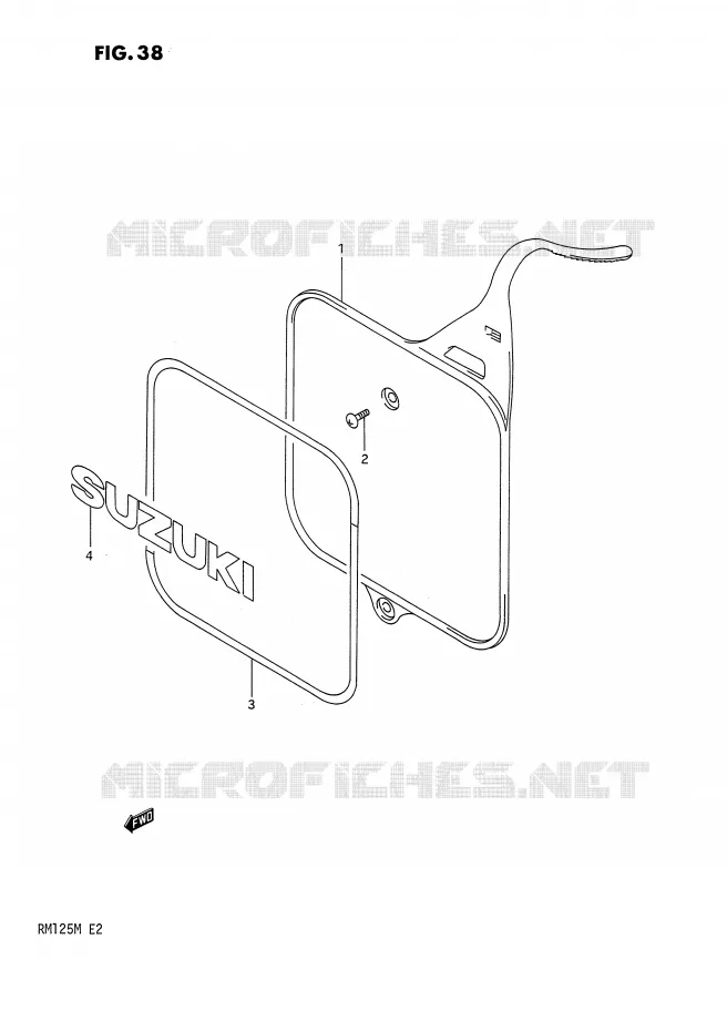 FRONT NUMBER PLATE Suzuki MOTO 125 RM 1991  RM125 M (E02,E04,E24)