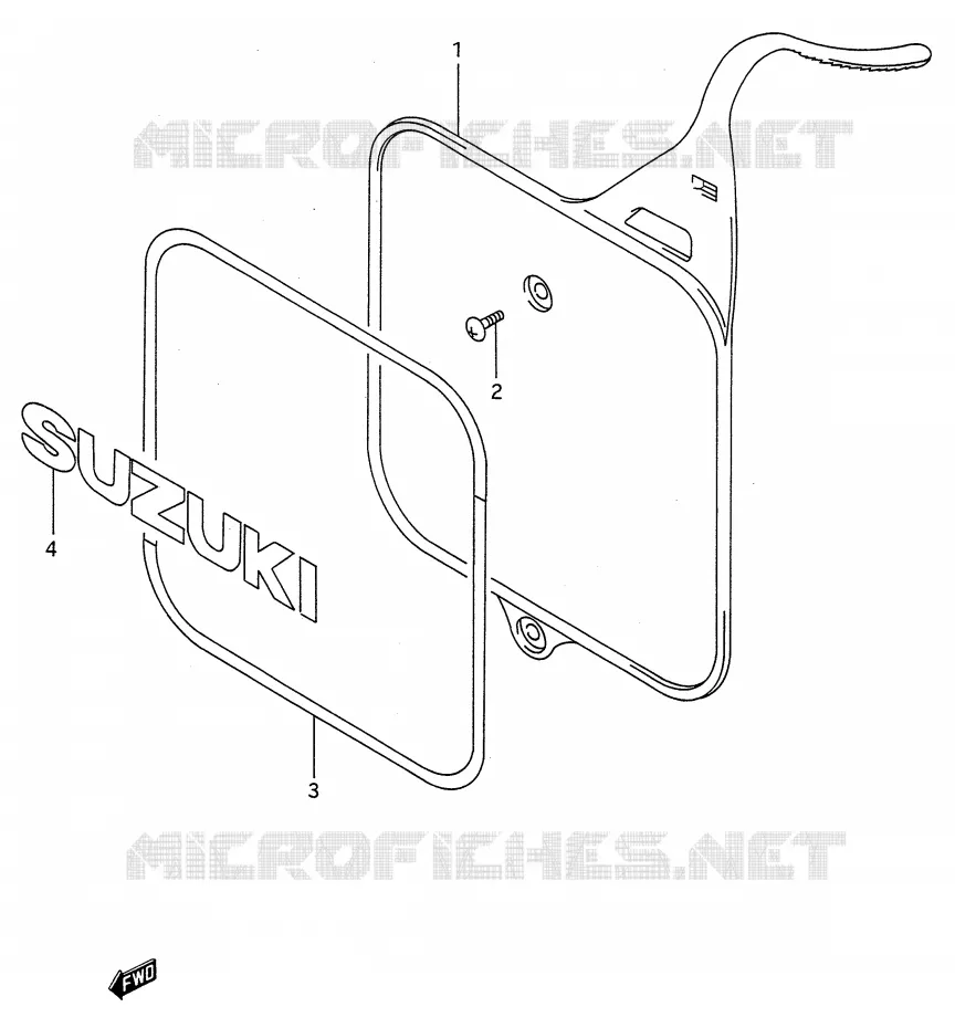 FRONT NUMBER PLATE Suzuki MOTO 125 RM 1991  RM125 M (E03,E28,E33)