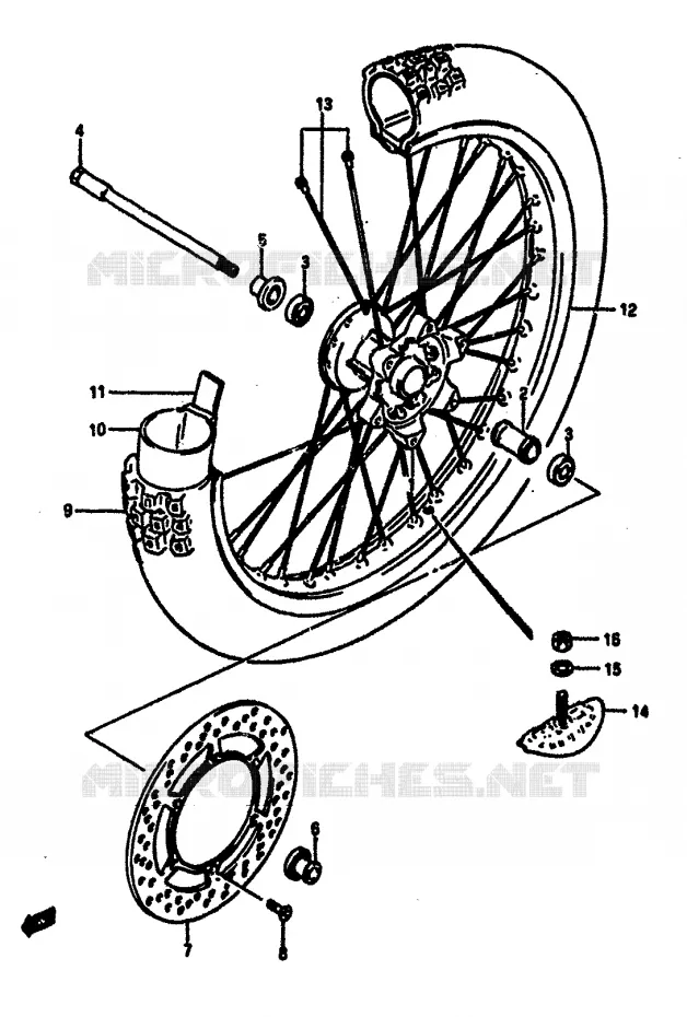FRONT WHEEL (MODEL F) Suzuki MOTO 125 RM 1984  RM125E(E/F)