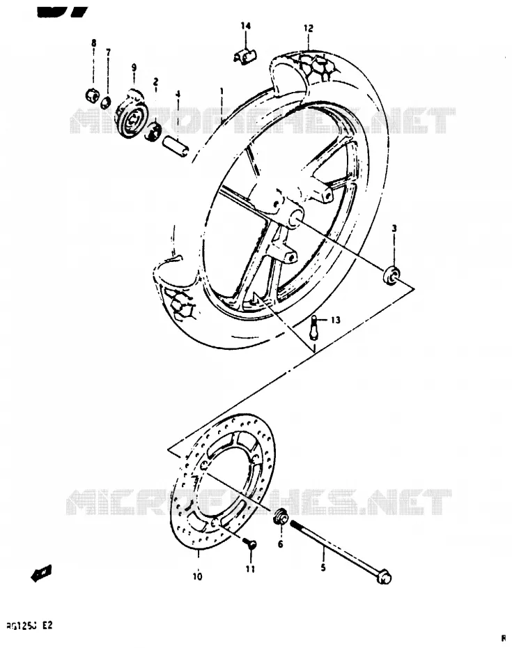 FRONT WHEEL Suzuki MOTO 125 RG 1987  RG125CH(G/H/J)