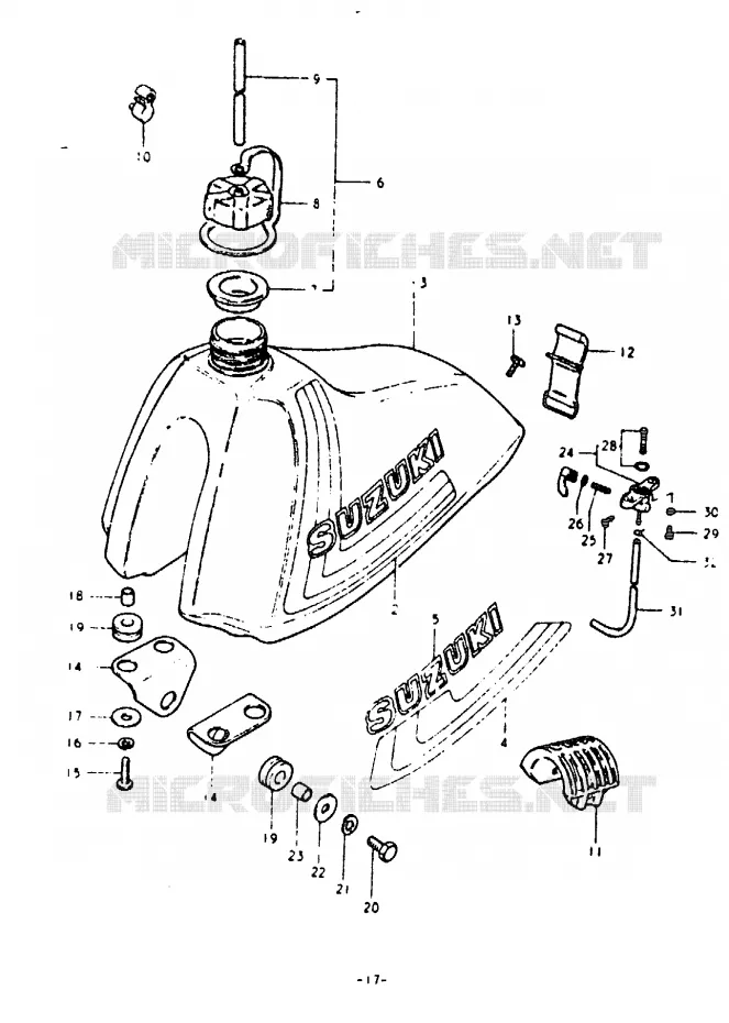 FUEL TANK Suzuki MOTO 125 RM 1979  RM125N
