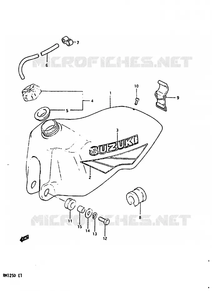 FUEL TANK Suzuki MOTO 125 RM 1983  RM125D