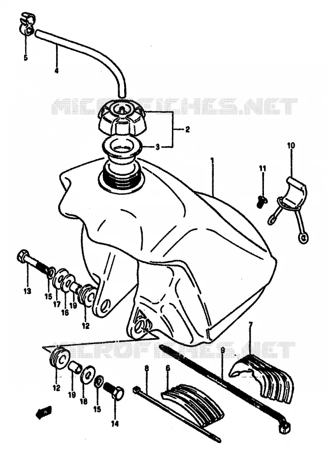 FUEL TANK Suzuki MOTO 125 RM 1984  RM125E(E/F)