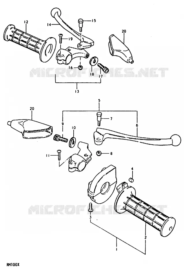 HANDLE GRIP - LEVER (RM100T) Suzuki MOTO 100 RM 1996  RM100T(N/T/X)
