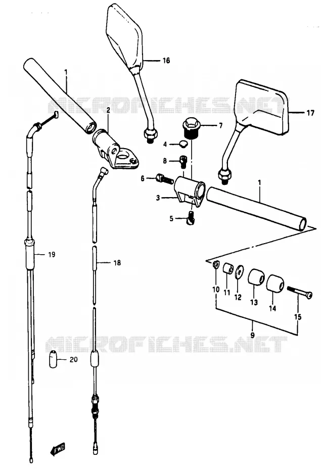 HANDLEBAR (MODEL D ~F.NO.111265) Suzuki MOTO 50 RG 1984  RG50WE(D/E/F/1/G/J/K)