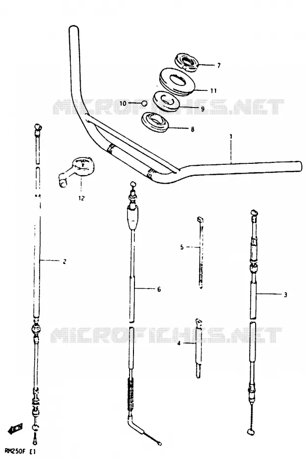 HANDLEBAR (MODEL E) Suzuki MOTO 250 RM 1985  RM250F(E/F)