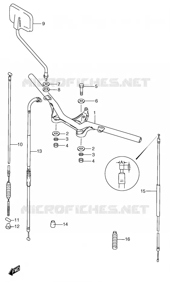 HANDLEBAR (MODEL T) Suzuki SCOOTER 50 Autres-modeles 1991  RC50M(E1)