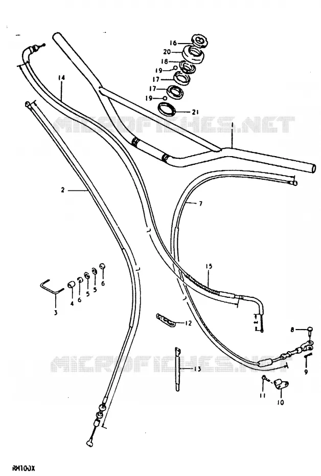 HANDLEBAR (RM100N, RM100T) Suzuki MOTO 100 RM 1999  RM100X(N/T/X)