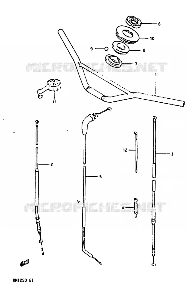 HANDLEBAR Suzuki MOTO 125 RM 1983  RM125D