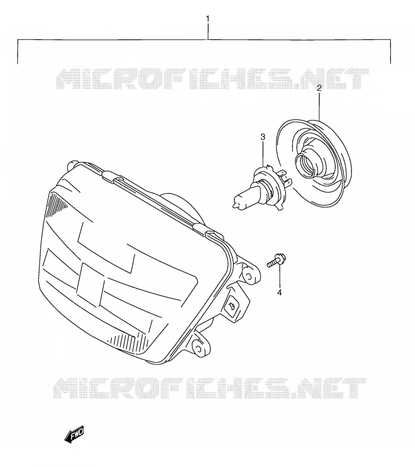HEADLIGHT (MODEL T) Suzuki MOTO 250 RG 1991  RGV250M(E24)