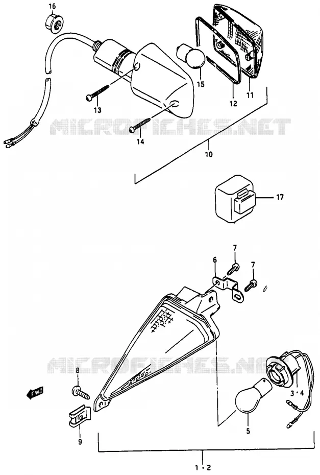 INDICATORS (MODEL G/J/K) Suzuki MOTO 50 RG 1985  RG50F(D/E/F/1/G/J/K)