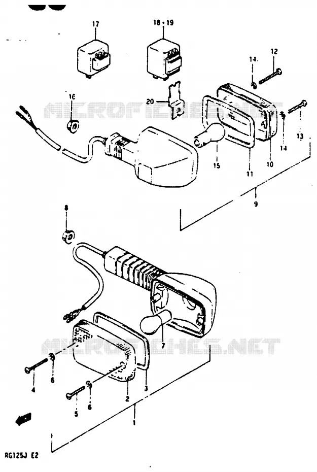 INDICATORS (SEE NOTE) Suzuki MOTO 125 RG 1988  RG125AUJ(G/H/J)