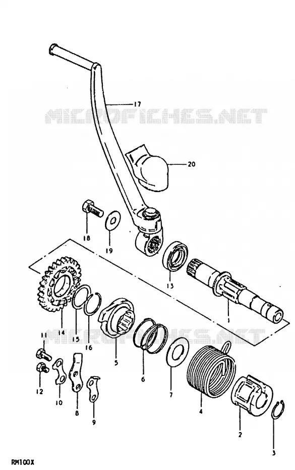 KICK STARTER Suzuki MOTO 100 RM 1999  RM100X(N/T/X)