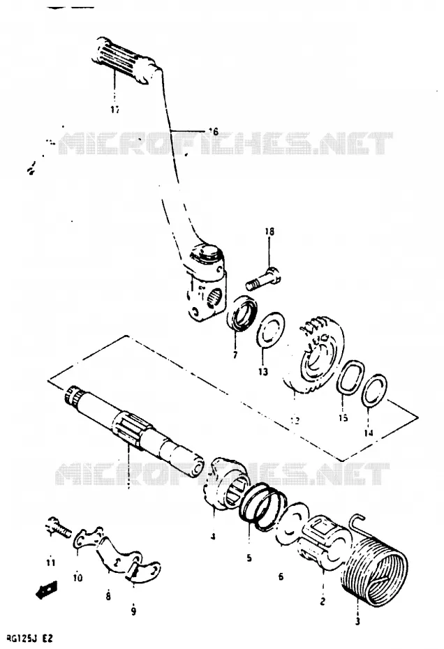 KICK STARTER Suzuki MOTO 125 RG 1986  RG125CG(G/H/J)