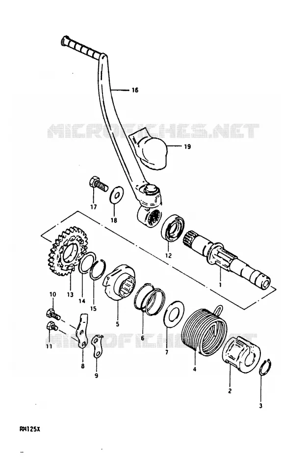 KICK STARTER Suzuki MOTO 125 RM 1981  RM125X