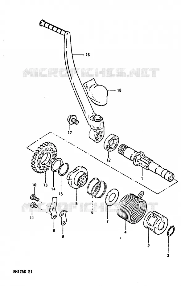 KICK STARTER Suzuki MOTO 125 RM 1983  RM125D