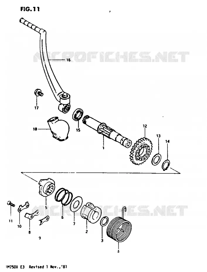 KICK STARTER Suzuki MOTO 250 RM 1981  RM250X