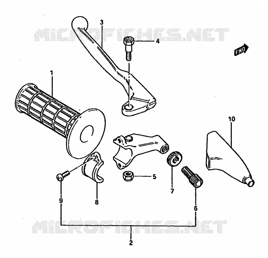 LEFT HANDLE GRIP Suzuki MOTO 125 RM 1986  RM125G(G/H/J)