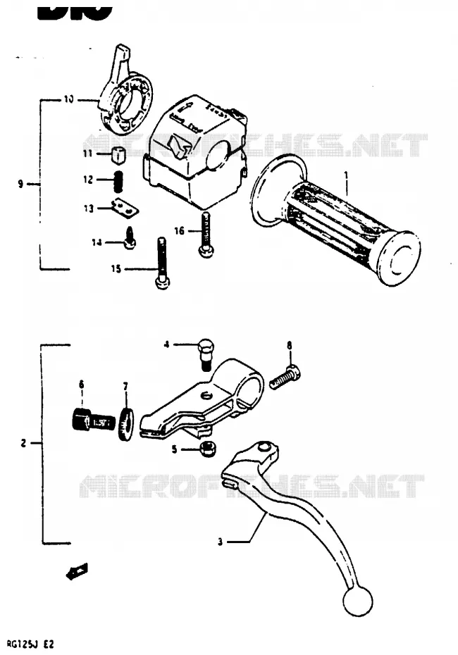 LEFT SWITCH - HANDGRIP (MODEL G F.NO. 102308~/H/J) Suzuki MOTO 125 RG 1987  RG125UCH(G/H/J)