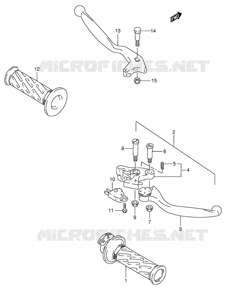 LEVERS - HANDGRIPS Suzuki MOTO 900 RF 1995  RF900RS2(E2)