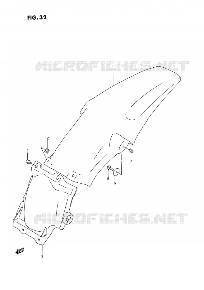 REAR FENDER Suzuki MOTO 250 RM 1993  RM250P(E2)