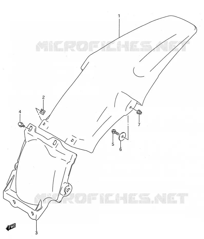 REAR FENDER Suzuki MOTO 250 RM 1993  RM250P(E28)