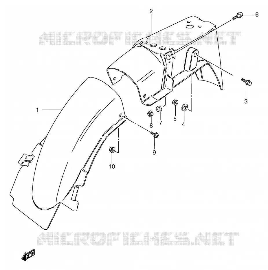 REAR FENDER Suzuki MOTO 50 RG 1994  RG50R(E6)
