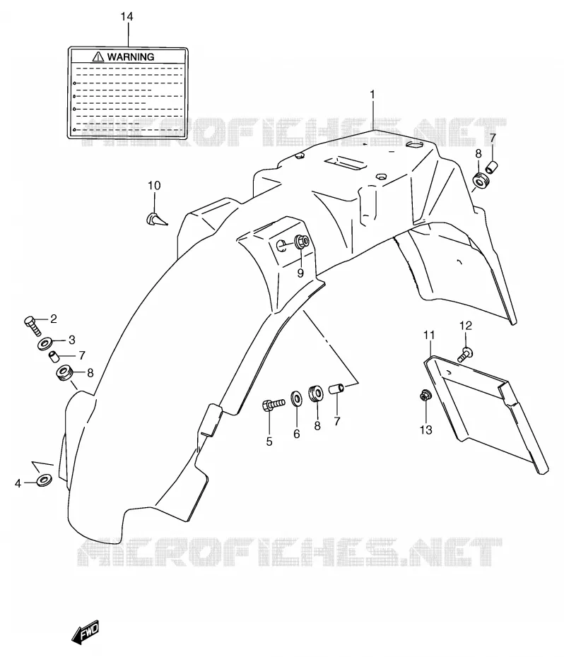 REAR FENDER Suzuki MOTO 80 RG 1985  RG80CF(E4)