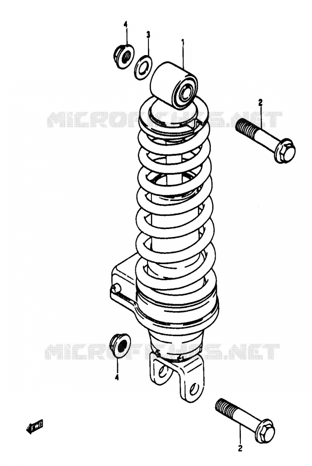 REAR SHOCK ABSORBER Suzuki MOTO 50 RG 1989  RG50K(D/E/F/1/G/J/K)