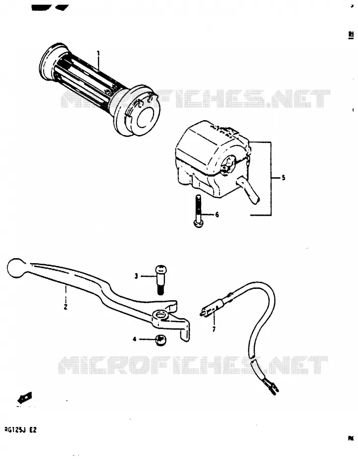 RIGHT SWITCH - HANDGRIP (MODEL G F.NO. 102308~/H/J) Suzuki MOTO 125 RG 1987  RG125CH(G/H/J)
