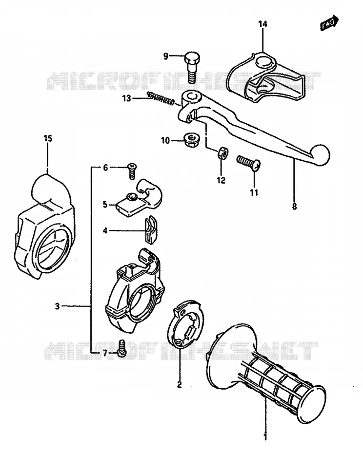 RIGHT SWITCH - HANDGRIP Suzuki MOTO 125 RM 1988  RM125J(G/H/J)