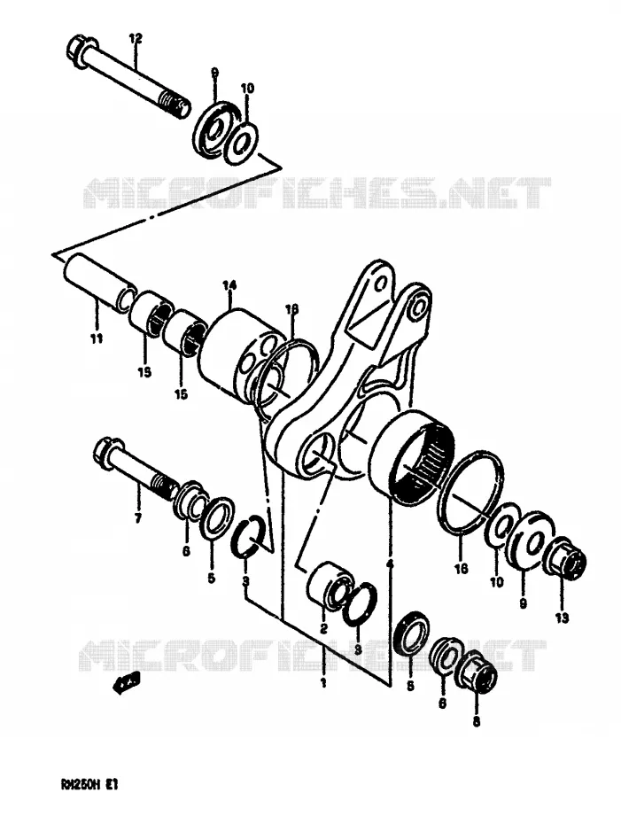 SHOCK ABSORBER LINKAGE (MODEL G) Suzuki MOTO 250 RM 1986  RM250G(G/H)