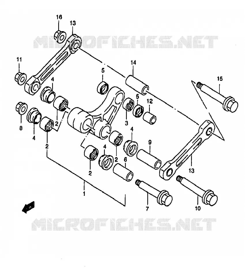 SHOCK ABSORBER LINKAGE (MODEL W/X) Suzuki MOTO 250 RM 1999  RM250X(T/V/W/X/Y)