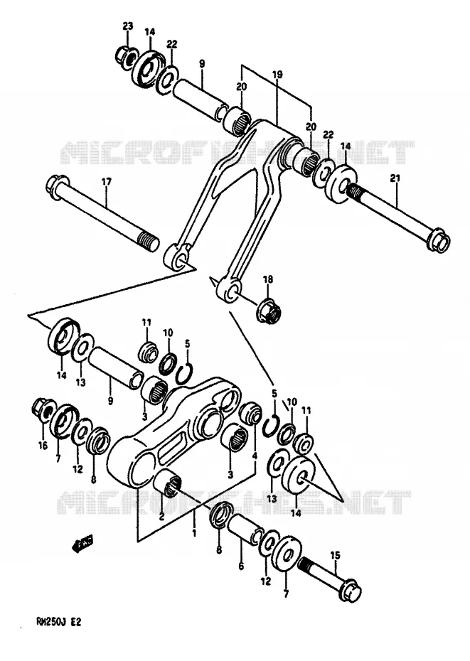 SHOCK ABSORBER LINKAGE Suzuki MOTO 250 RM 1988  RM250J