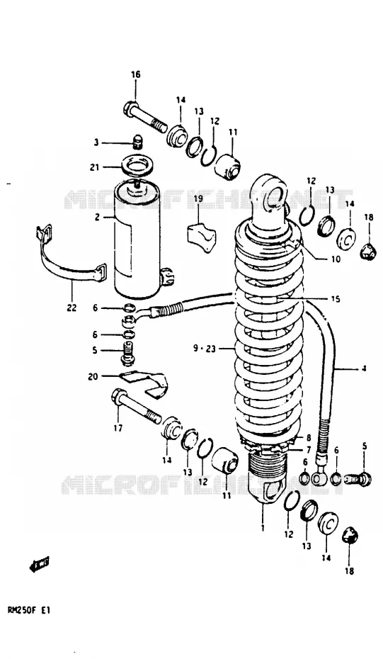 SHOCK ABSORBER (MODEL F) Suzuki MOTO 250 RM 1985  RM250F(E/F)