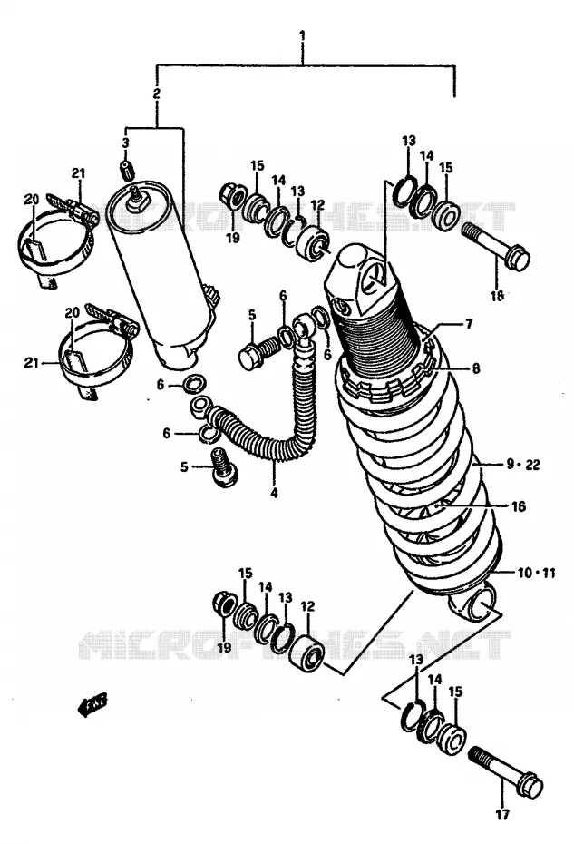 SHOCK ABSORBER (MODEL G) Suzuki MOTO 125 RM 1987  RM125H(G/H/J)