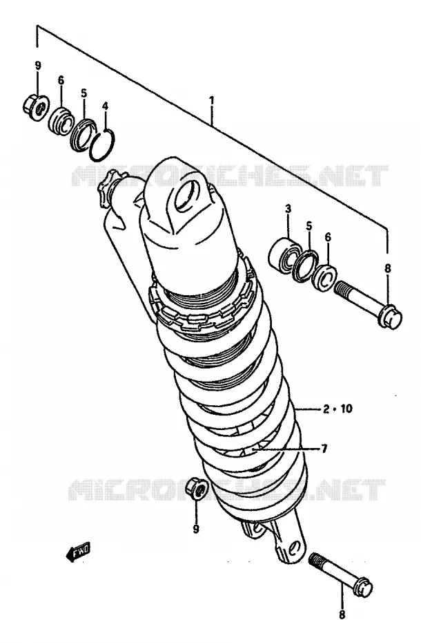 SHOCK ABSORBER (MODEL H) Suzuki MOTO 125 RM 1987  RM125H(G/H/J)
