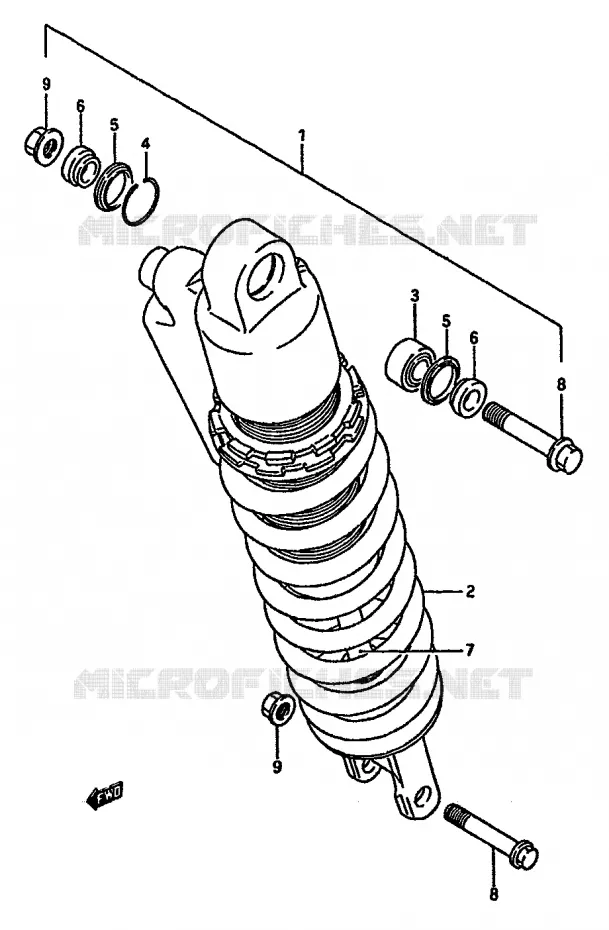 SHOCK ABSORBER (MODEL J) Suzuki MOTO 125 RM 1987  RM125H(G/H/J)
