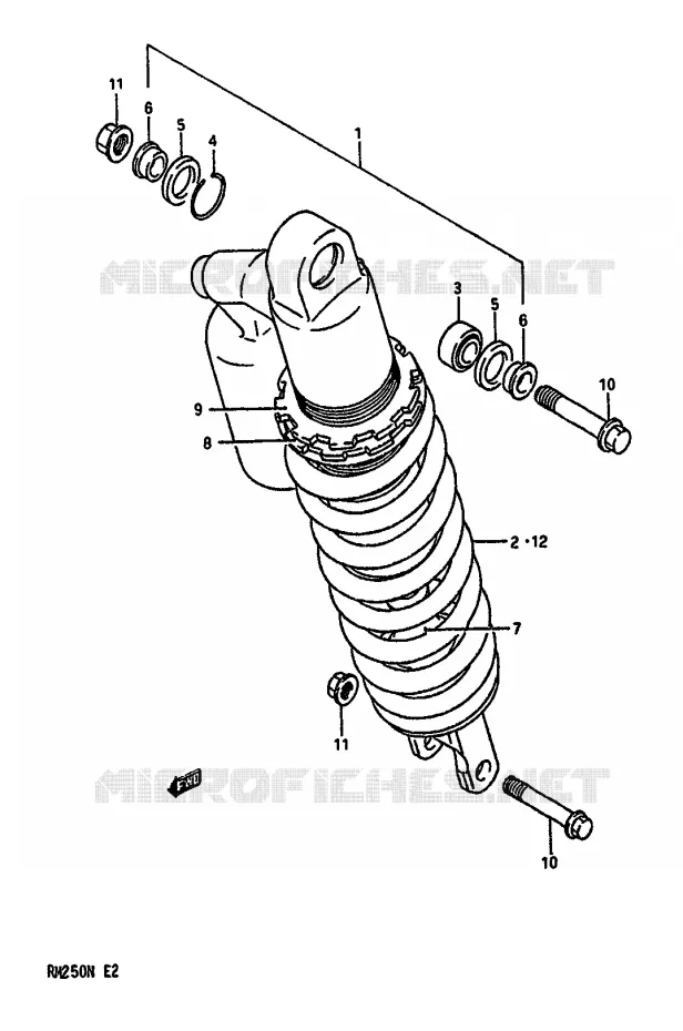 SHOCK ABSORBER (MODEL L) Suzuki MOTO 250 RM 1989  RM250K(K/L/M/N)