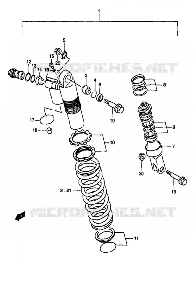 SHOCK ABSORBER (MODEL T) Suzuki MOTO 250 RM 1998  RM250W(T/V/W/X/Y)