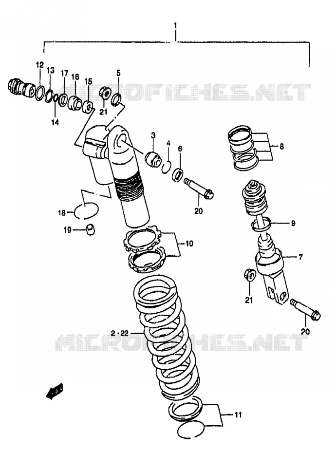 SHOCK ABSORBER (MODEL Y) Suzuki MOTO 250 RM 1996  RM250T(T/V/W/X/Y)