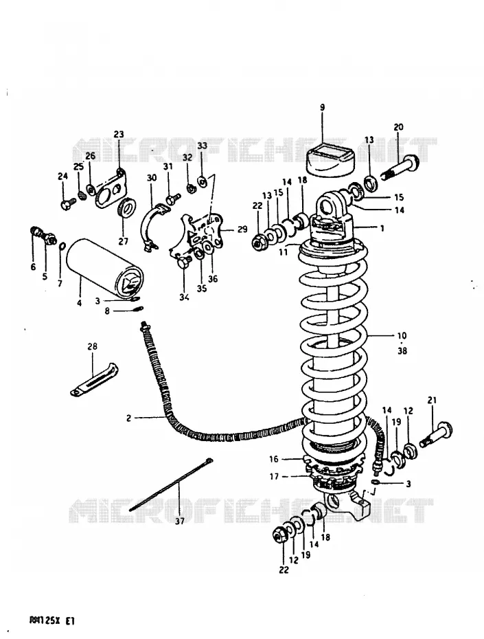 SHOCK ABSORBER Suzuki MOTO 125 RM 1981  RM125X