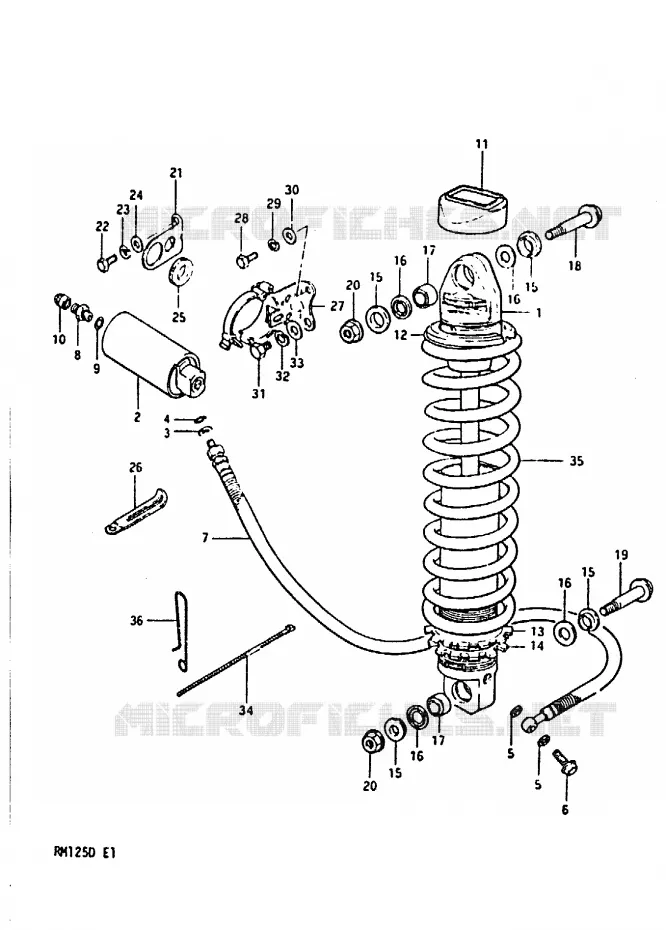 SHOCK ABSORBER Suzuki MOTO 125 RM 1983  RM125D