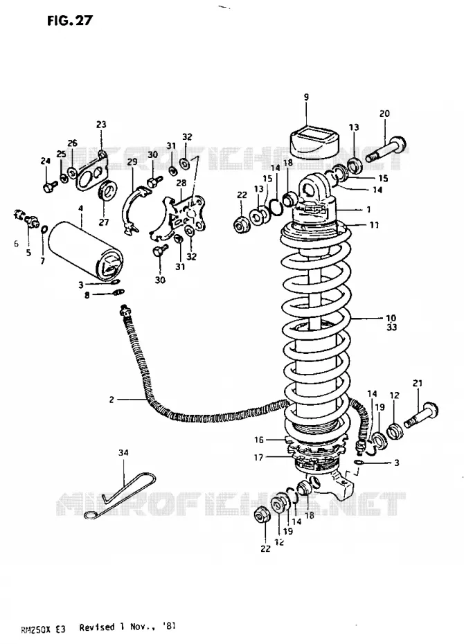 SHOCK ABSORBER Suzuki MOTO 250 RM 1981  RM250X