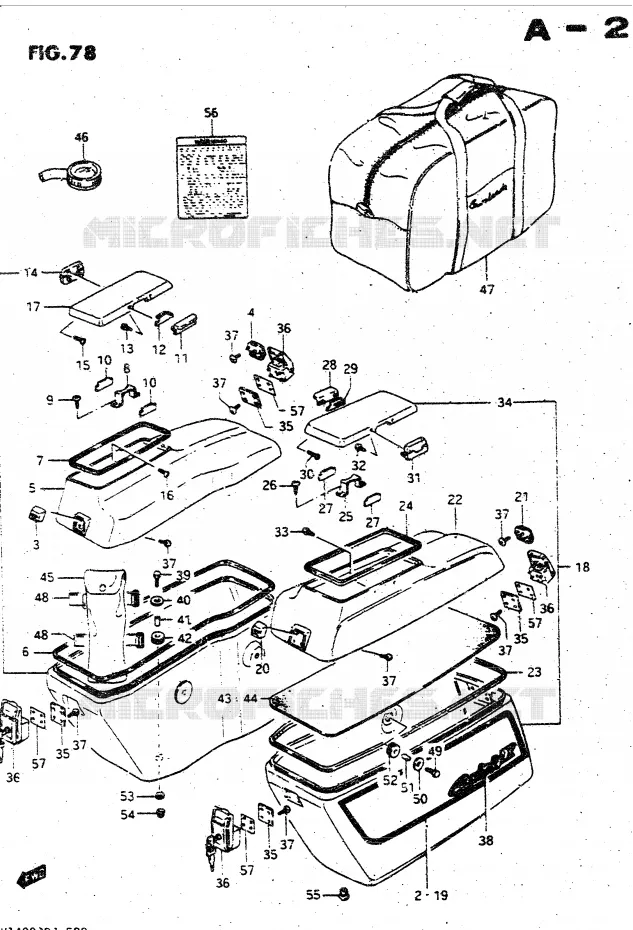 SIDE BAG (MODEL G) Suzuki MOTO 1400 CAVALCADE 1987  GV1400GDH(DG-DJ/CJ)