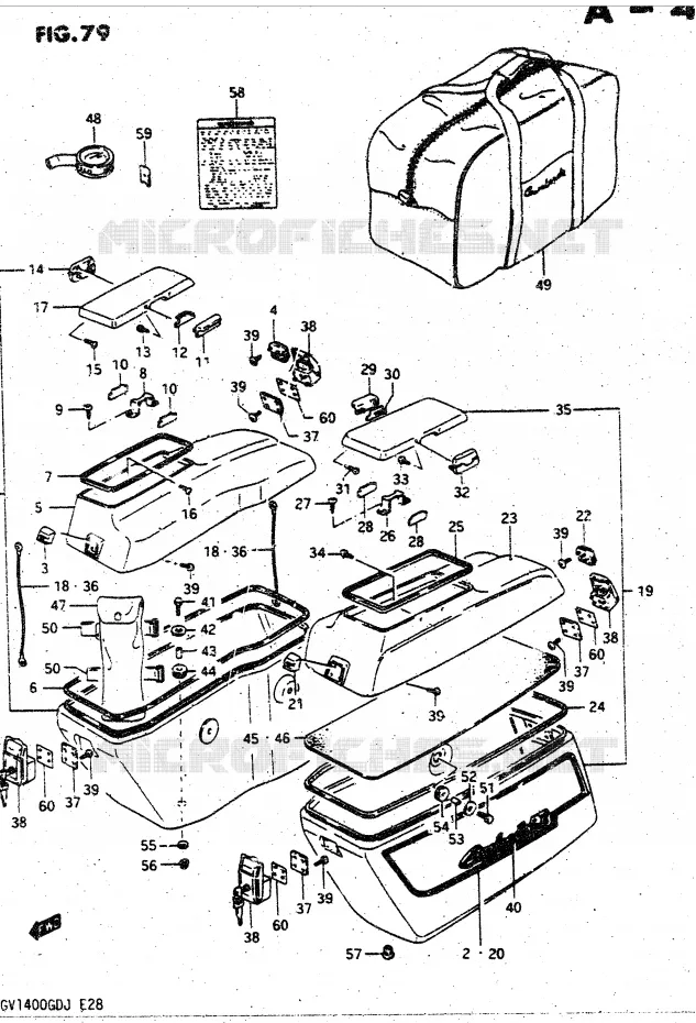 SIDE BAG (MODEL H) Suzuki MOTO 1400 CAVALCADE 1988  GV1400GCJ(DG-DJ/CJ)