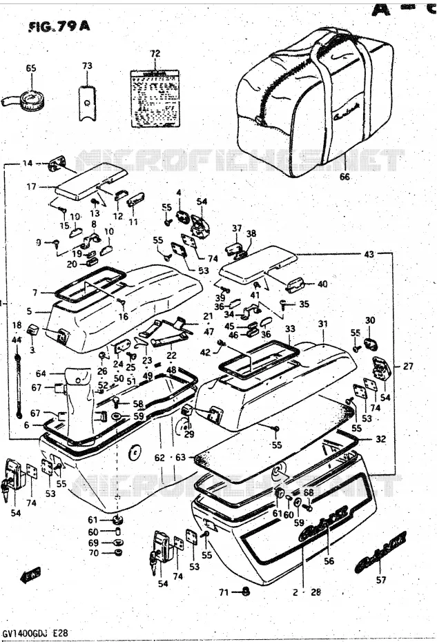 SIDE BAG (MODEL J) Suzuki MOTO 1400 CAVALCADE 1986  GV1400GDG(DG-DJ/CJ)
